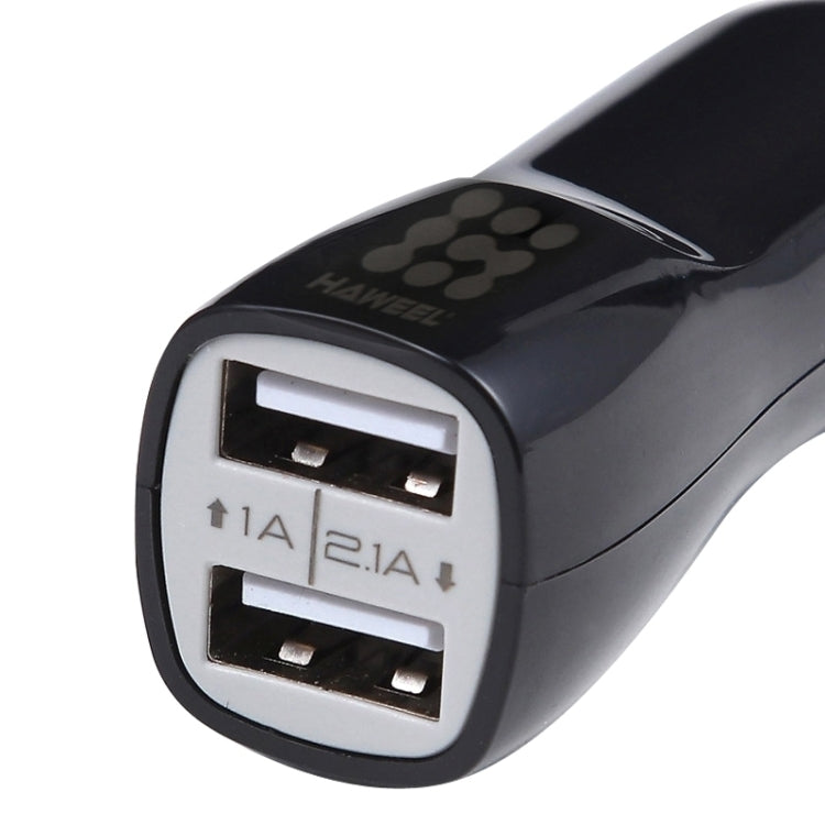 HAWEEL High Quality 2.1A + 1A Dual USB Ports Car Charger, HK Black, US Black, US White, UK White, UK Black, White, Black