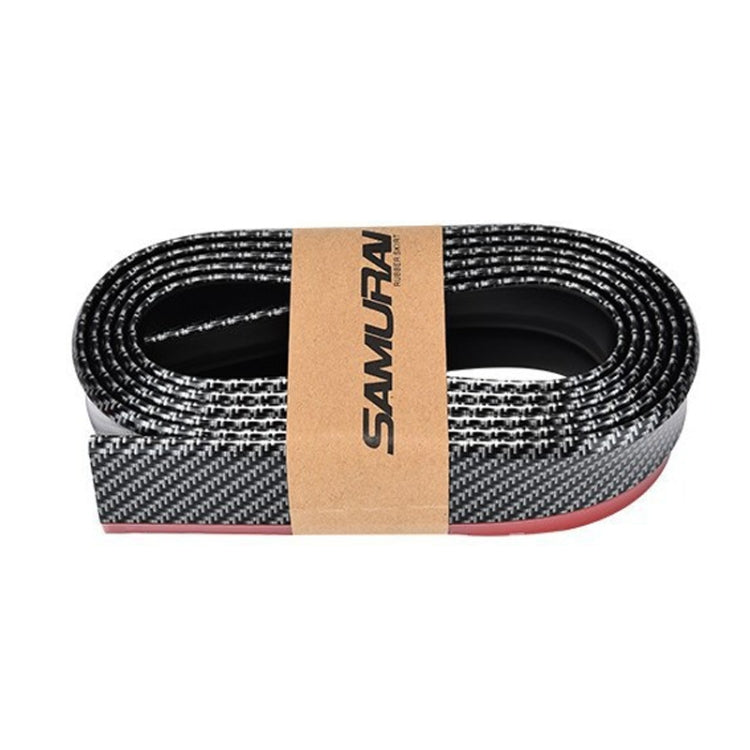 SAMURAI 2.5m Carbon Fiber Car Front Lip Anti-Collision Bumper Modification Strip Supplies, Black, Red, Blue