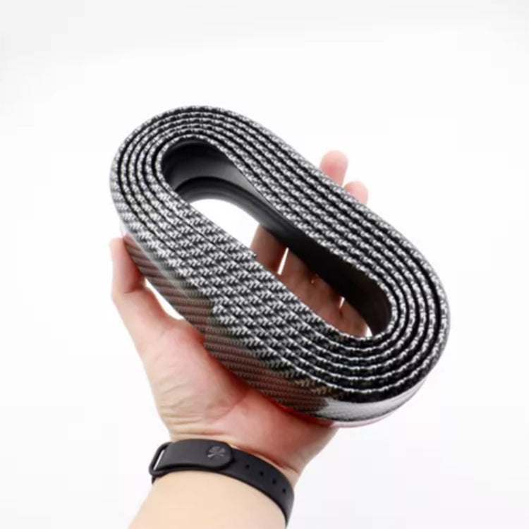 SAMURAI 2.5m Carbon Fiber Car Front Lip Anti-Collision Bumper Modification Strip Supplies, Black, Red, Blue