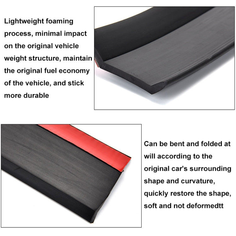 SAMURAI 2.5m Carbon Fiber Car Front Lip Anti-Collision Bumper Modification Strip Supplies, Black, Red, Blue