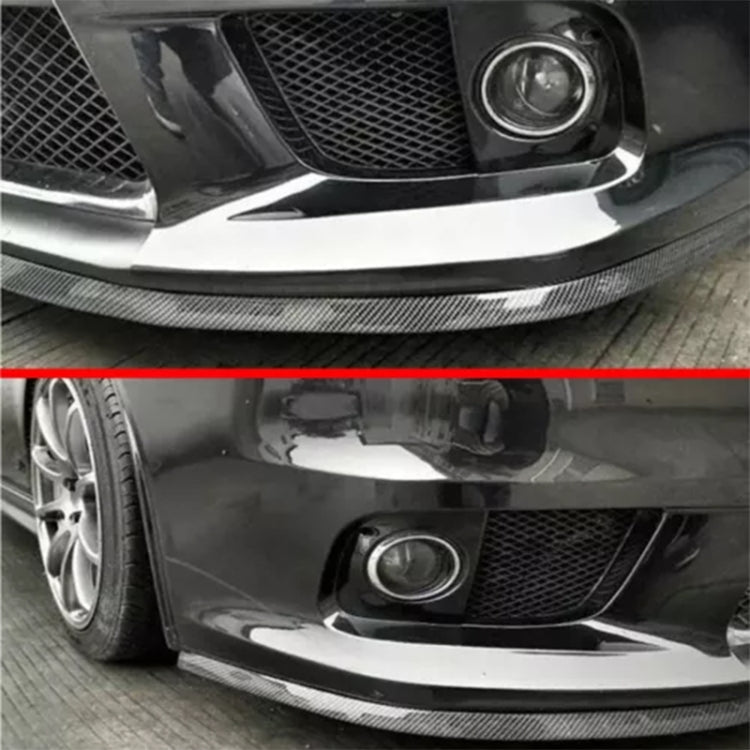 SAMURAI 2.5m Carbon Fiber Car Front Lip Anti-Collision Bumper Modification Strip Supplies, Black, Red, Blue