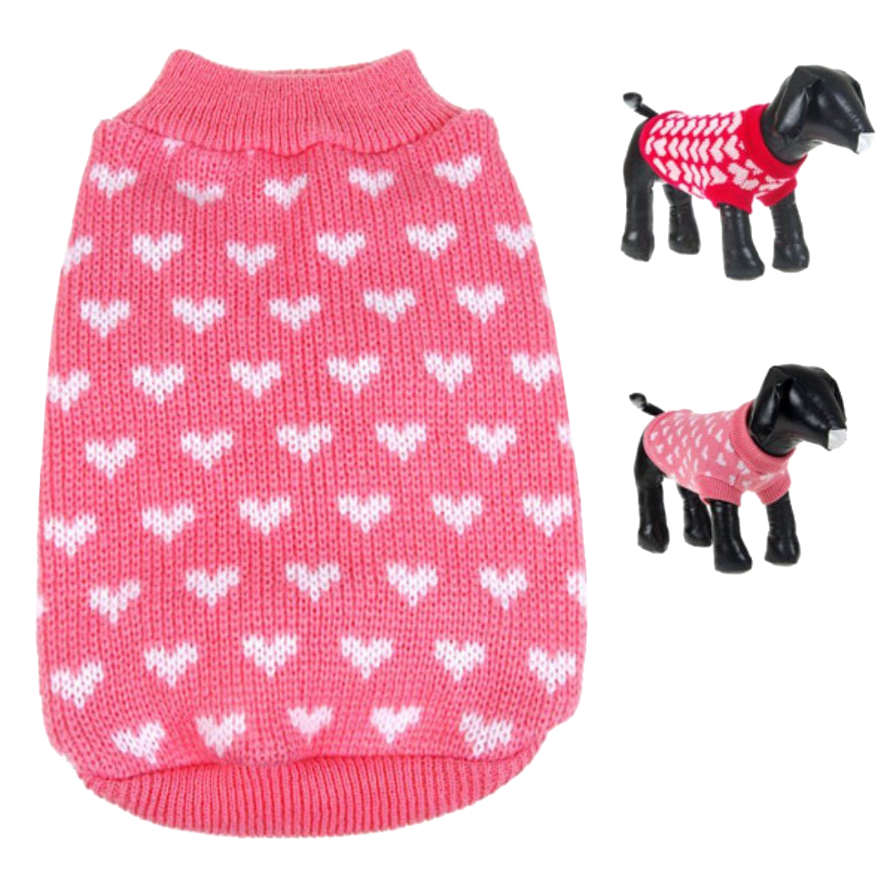 Silvercell Pets Puppy Dogs Clothes Jacket Little Heart Knit Sweater Coat
