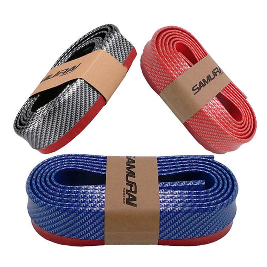 SAMURAI 2.5m Carbon Fiber Car Front Lip Anti-Collision Bumper Modification Strip Supplies, Black, Red, Blue