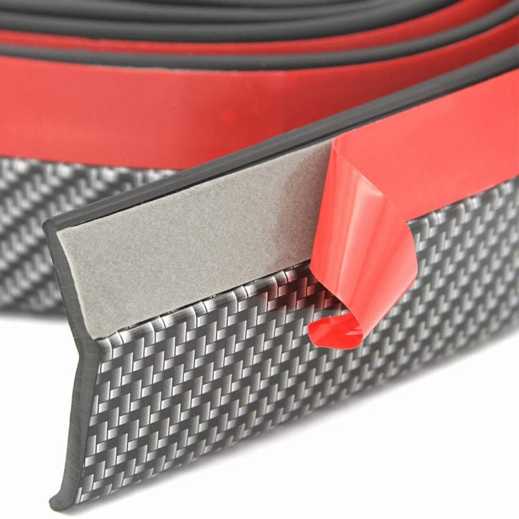 SAMURAI 2.5m Carbon Fiber Car Front Lip Anti-Collision Bumper Modification Strip Supplies, Black, Red, Blue