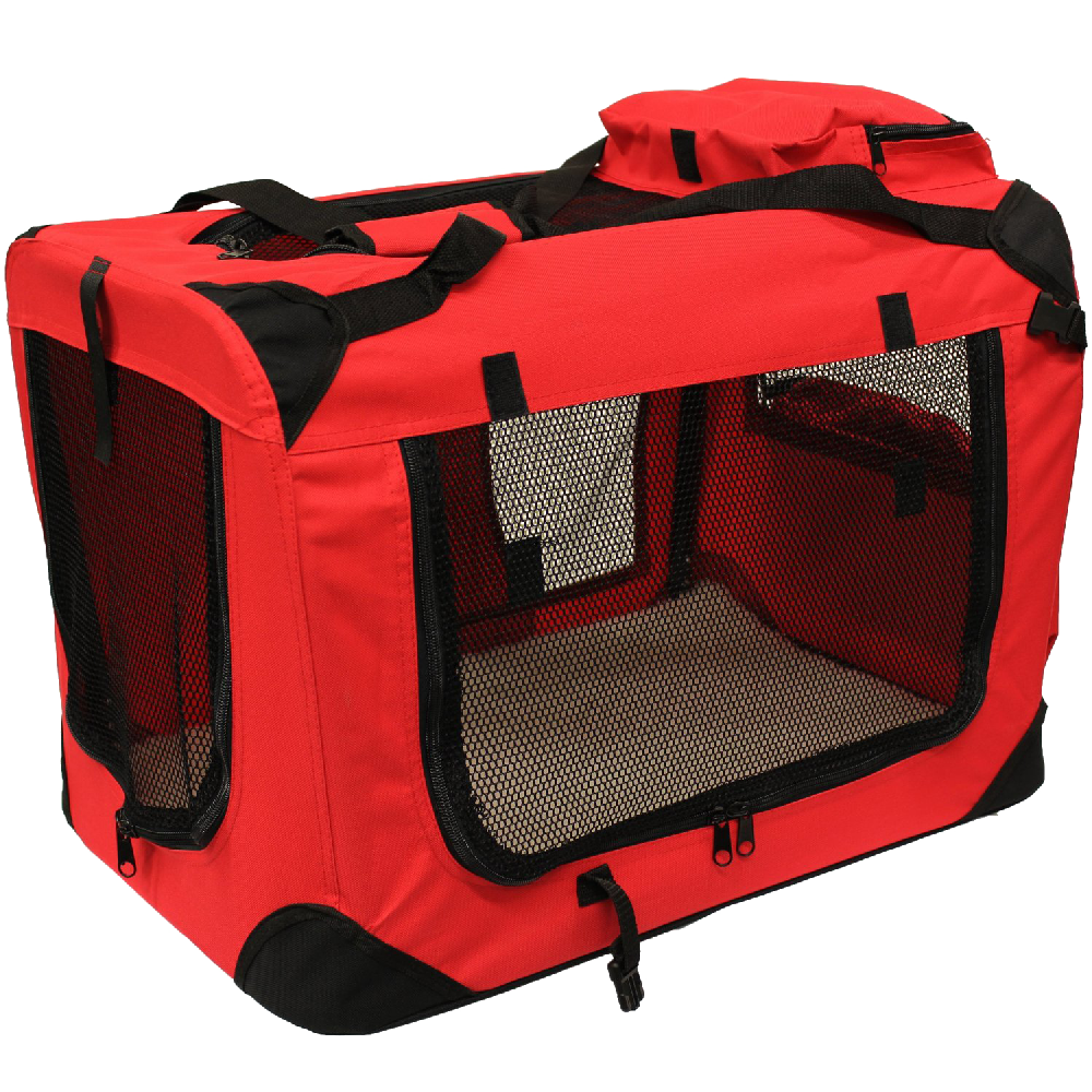 Mool Lightweight Fabric Pet Carrier Crate With Fleece Mat And Food Bag