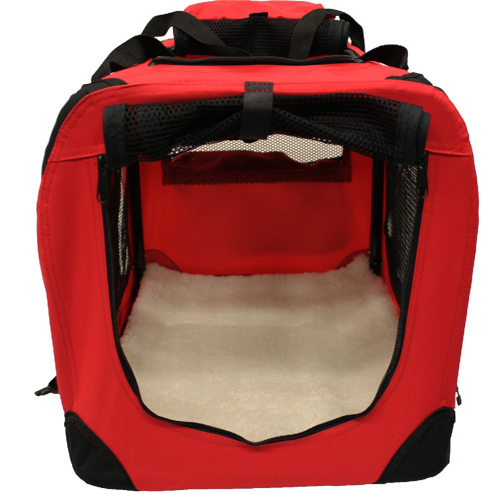 Mool Lightweight Fabric Pet Carrier Crate With Fleece Mat And Food Bag