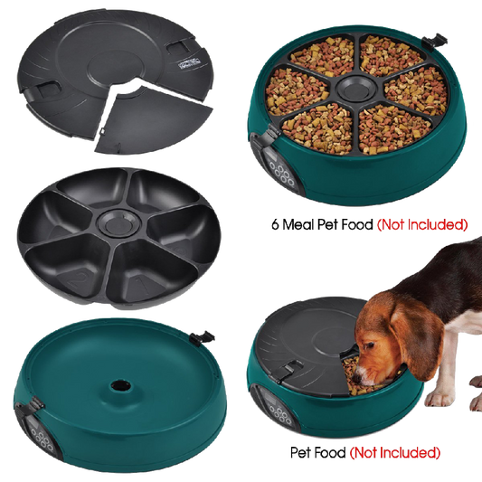 Popamazing 6 Days Cat + Dog + Rabbit Meal Automatic Pet Feeder Auto Dispenser